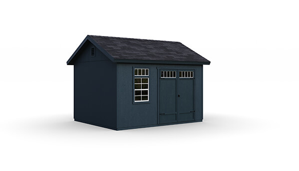blue storage shed