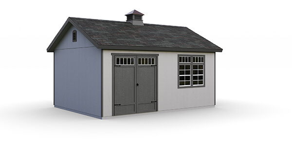 grey wooden shed